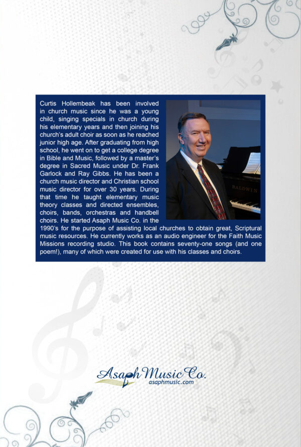 Songs for the Children of Asaph, Back Cover