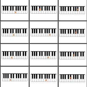 Full Page Piano Notes Drill Cards
